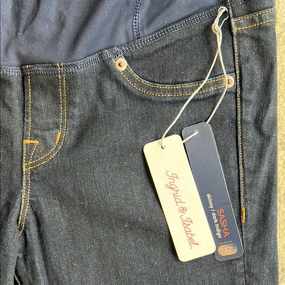 Ingrid & Isabel Maternity Skinny Jeans ft. Crossover Panel - Picture 2 of 6